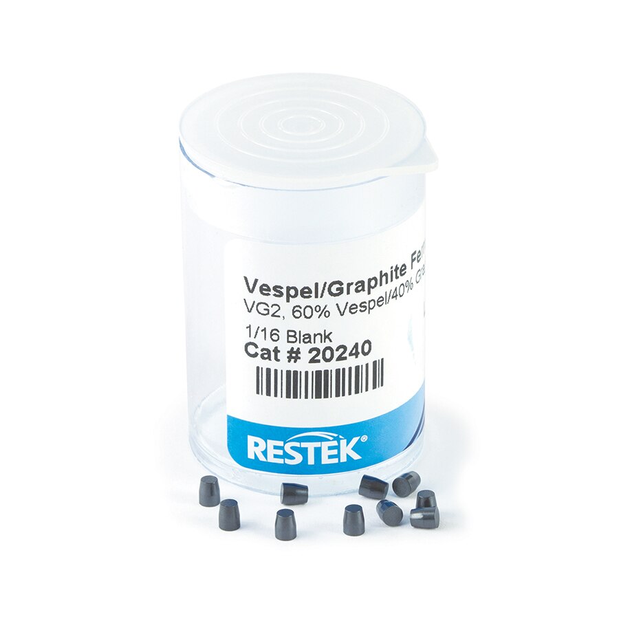Ferrules, Capillary, Vespel/Graphite for 1/16" Compression-Type Fittings, VG2, 60% Vespel/40% Graphite, 1/16" Blank, 10-pk.