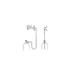 Alternative view of Regulator Manifold, Chrome-Plated Brass for CGA 580 (N2,He,Ar) Protocol Wall Mount for Single- or Dual-Stage Regulators