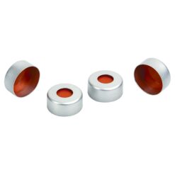 WISP 48 Aluminum Crimp-Top Seals and PTFE/Butyl Rubber Septa, Silver, 4.0 mL, 100-pk.