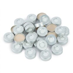 Aluminum Crimp-Top Seals with PTFE/Silicone Septa, Silver, Preassembled, 20 mm 100-pk.