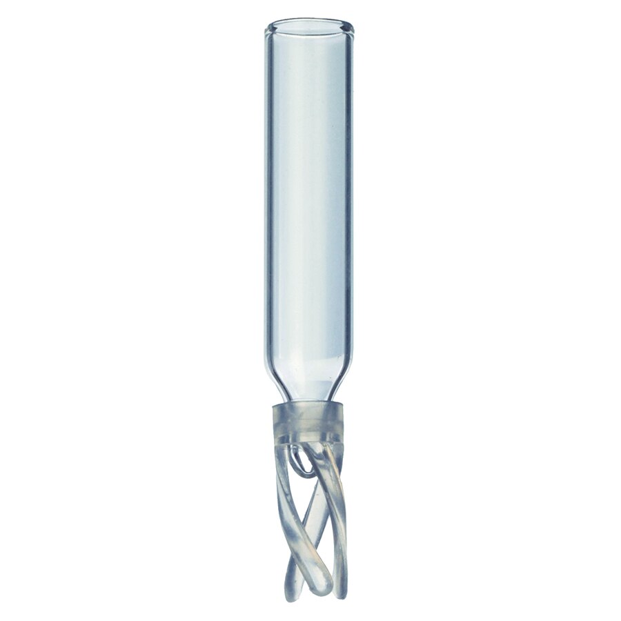 Vial Inserts, Glass, Big Mouth w/Bottom Spring, 250 µL, 100-pk.