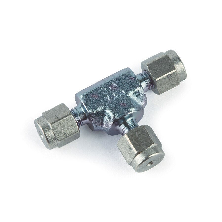 Swagelok Fitting, 1/16" Tee, Siltek/Sulfinert Treated, ea.