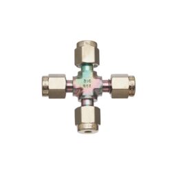 Swagelok Fitting, 1/8" Cross, Siltek/Sulfinert Treated, ea.