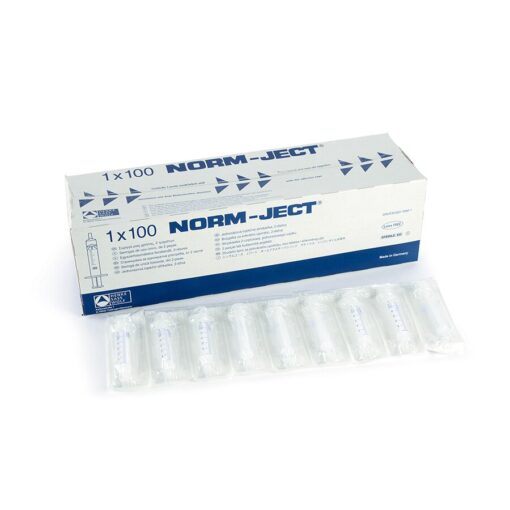 Norm-Ject Plastic Syringe, 5 mL Luer Slip Centric Tip, 100-pk.
