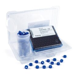 Certified Autosampler Screw-Thread Vial Kit, Bonded PTFE/Silicone Septa, Amber w/Marking Spot, w/Cap, Unassembled 2.0 mL, 100-pk.