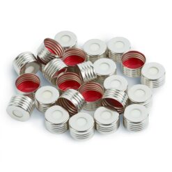 Magnetic Screw-Thread Headspace Caps, 18 mm and Red PTFE/Silicone, 1.9 mm thick Septa, 1000-pk.