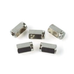 MS Interface Nut, Brass (Nickel Plated), 1/16" x 1.2 mm Hole (Extended), Works with Thermo ISQ, 5-pk.