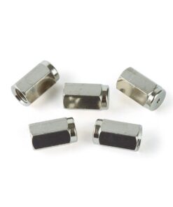 MS Interface Nut, Brass (Nickel Plated), 1/16" x 1.2 mm Hole (Extended), Works with Thermo ISQ, 5-pk.