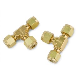 Swagelok Fitting, 1/4" Tee, Brass, 2-pk.