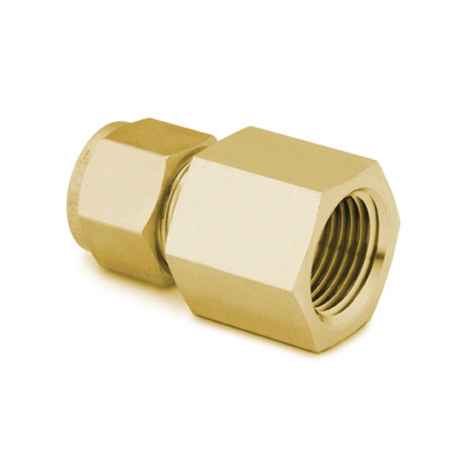 Swagelok Fitting, 1/4" to 1/8" NPT Female Connector, Brass, 5-pk.