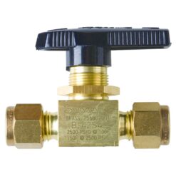 Swagelok Shutoff Gas Valve, 1/4" Ball, Brass, ea.