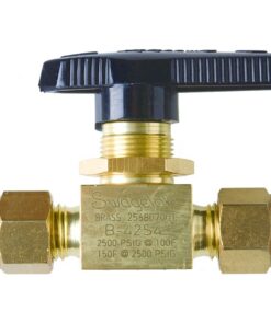 Swagelok Shutoff Gas Valve, 1/4" Ball, Brass, ea.