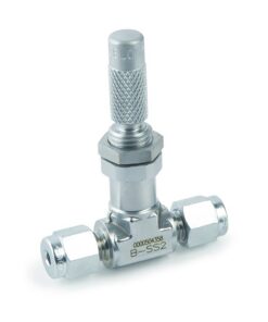 Swagelok Straight Metering Gas Valve, 1/8" Chrome-Plated Brass