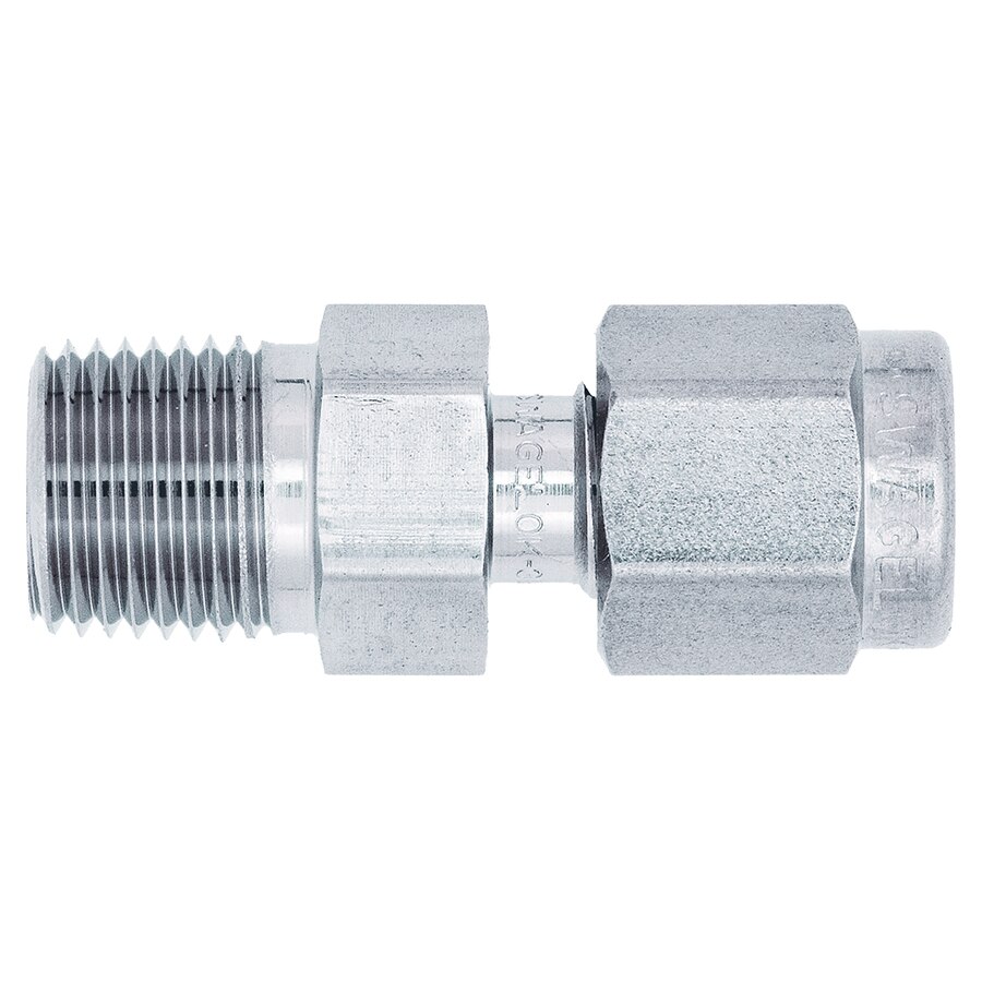 Swagelok Fitting, 1/8" to 1/8" NPT Male Connector, Stainless Steel, 2-pk.