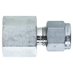 Swagelok Fitting, 1/4" to 1/4" NPT Female Connector, Stainless Steel, 2-pk.
