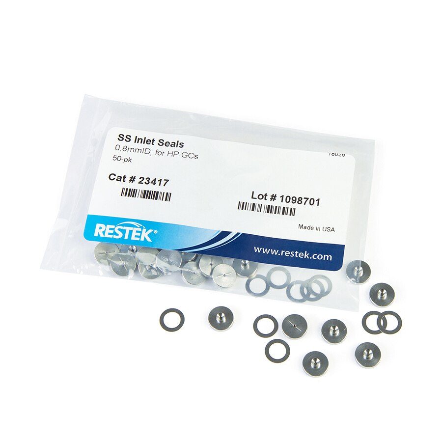 Replacement Inlet Seals, 0.8 mm, Stainless Steel, for Agilent GCs, 50-pk.