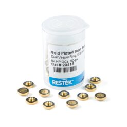 Dual Vespel Ring Inlet Seals, 0.8 mm, Gold-Plated, for Agilent GCs, 50-pk.