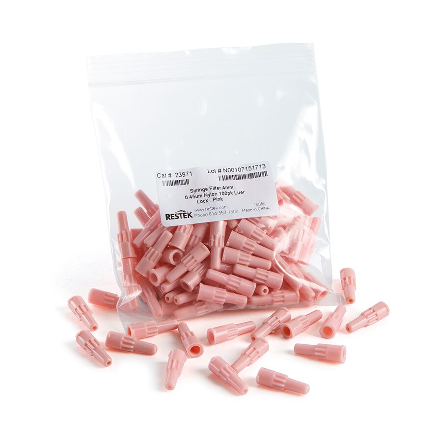 4 mm Syringe Filter, 0.45 µm, Nylon, Pink, 100-pk.