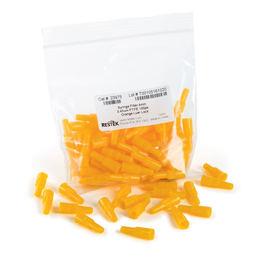 4 mm Syringe Filter, 0.45 µm, PTFE, Orange, 100-pk.