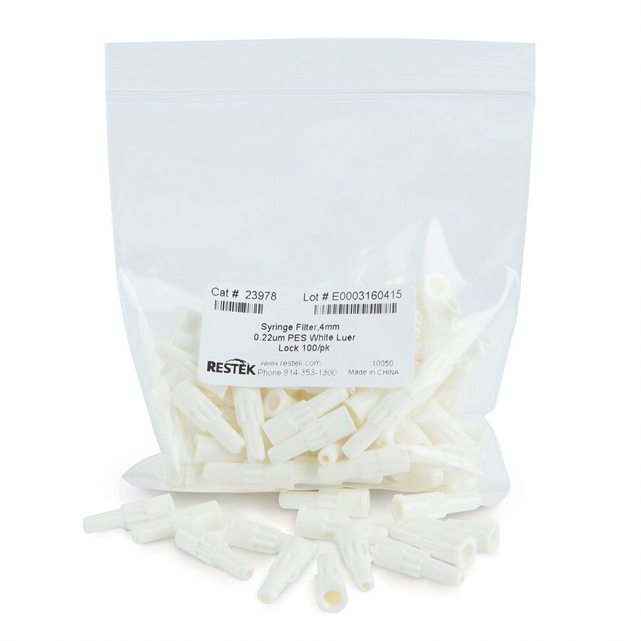 4 mm Syringe Filter, 0.22 µm, PES, White, 100-pk.
