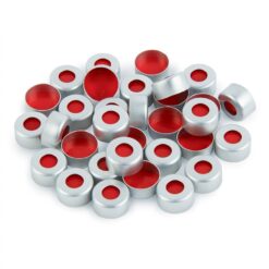 Aluminum Crimp-Top Seals with PTFE/Silicone/PTFE Septa, Silver, 2.0 mL, 11 mm, 100-pk.