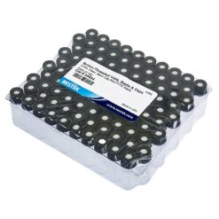 Screw-Thread Vial Kit, Red PTFE/Silicone Septa 0.065", Clear w/Black Cap, 2.0 mL, 8 mm, Preassembled, 100-pk.