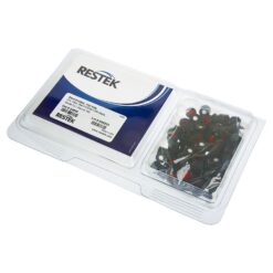 Autosampler Vial Convenience Kit, Red PTFE/Silicone Septa, 0.065", SilCote Deactivated, Clear w/Black Cap, 2.0 mL, 8 mm, 100-pk.