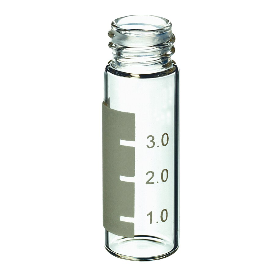 WISP 48 Screw-Thread Step Vials with Grad Marking Spot, 4.0 mL, 15 x 45 mm, 13-425 Screw-Thread (Vials Only), Clear, 100-pk.