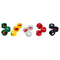 Short Screw Caps, Polypropylene, Screw-Thread, PTFE/Silicone Septa, Mixed, Preassembled, 2.0 mL, 9 mm, 500-pk.