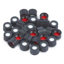 Screw-Thread, Big Mouth Vial Caps with PTFE/Silicone/PTFE Septa, 0.060", Black, Preassembled, 2.0 mL, 10 mm, 1000-pk.