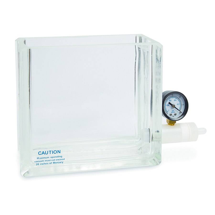 Glass Vacuum Chamber w/Gauge & Valve, for Original Resprep 6 or 12-port Manifolds  (cat.# 26077 & 26080)