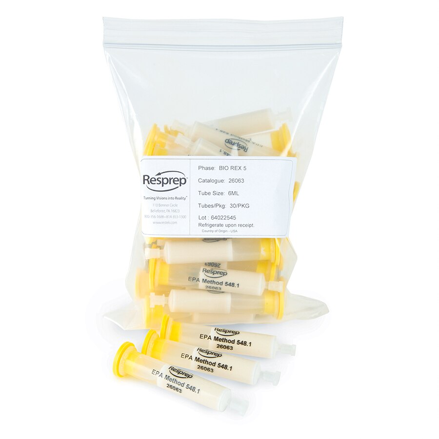 SPE Cartridge, EPA 548.1, 6 mL, Bio-Rex 5 Resin, Slurry Pack, 30-pk.