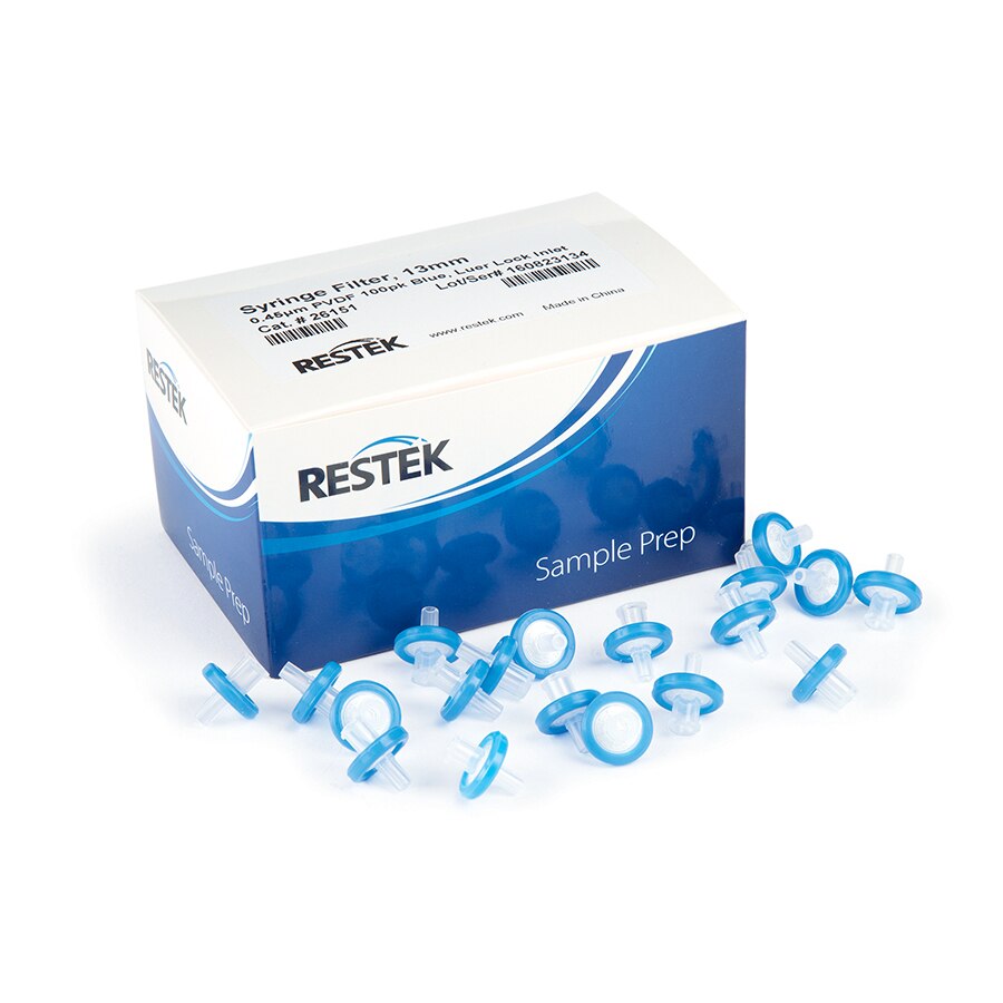 13 mm Syringe Filter, 0.45 µm, PVDF, Blue, 100-pk.