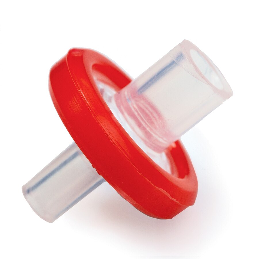 13 mm Syringe Filter, 0.22 µm, Cellulose Acetate, Red, Luer-Lock, 100-pk.
