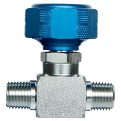 1/4" Male NPT x 1/4" Male NPT Sample Cylinder Valve, 3500 psig DOT Pressure Rating, Stainless Steel