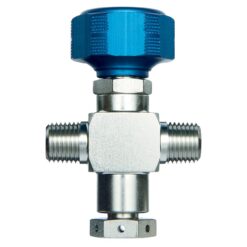 1/4" Male NPT x 1/4" Male NPT w/1800 psi Rupture Disk Sample Cylinder Valve, 3500 psig DOT Pressure Rating, Stainless Steel