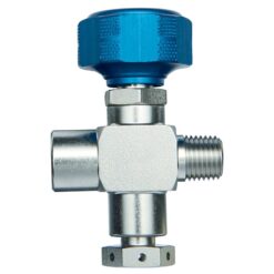 1/4" Male NPT x 1/4" Female NPT w/1800 psi Rupture Disk UHP Sample Cylinder Valve, 3500 psig DOT Pressure Rating, Stainless Steel