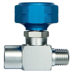 1/4" Male NPT x 1/4" Female NPT Sample Cylinder Valve, 5000 psig DOT Pressure Rating, Stainless Steel