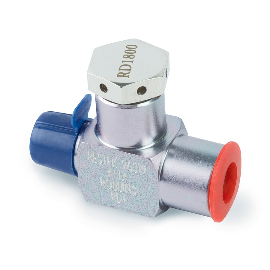 1/4" Male NPT x 1/4" Female NPT Rupture Disk Tee, 1800 psig DOT Pressure Rating, 303 Stainless Steel, Sulfinert Treated