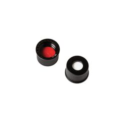 Vial Cap & Septa, 8-425 Black Cap, Red PTFE/Silicone Septa, 0.060" w/Slit, Preassembled, 2.0 mL, 1000-pk.