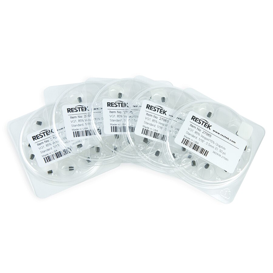Ferrules, Capillary, Vespel/Graphite, Standard for 1/16" Compression-Type Fittings, VG1, 85% Vespel/15% Graphite, 1/16" x 0.5 mm ID, 50-pk.