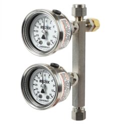 Soil Gas Sampler, Dual Gauge, Tube Stub Outlet Fitting, 180 mL/min