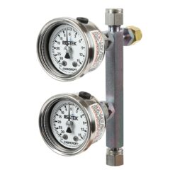 Soil Gas Sampler, Dual Gauge, Tube Stub Outlet Fitting, 150 mL/min, Siltek Treated