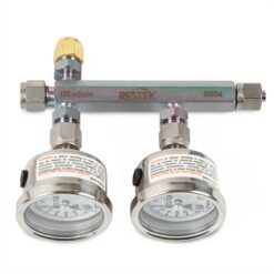 Alternative view of Soil Gas Sampler, Dual Gauge, Tube Stub Outlet Fitting, 180 mL/min, Siltek Treated