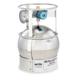 SilcoCan Air Sampling Canister, 3 L, with 3-Port Siltek-Treated RAVE+ Valve with Gauge