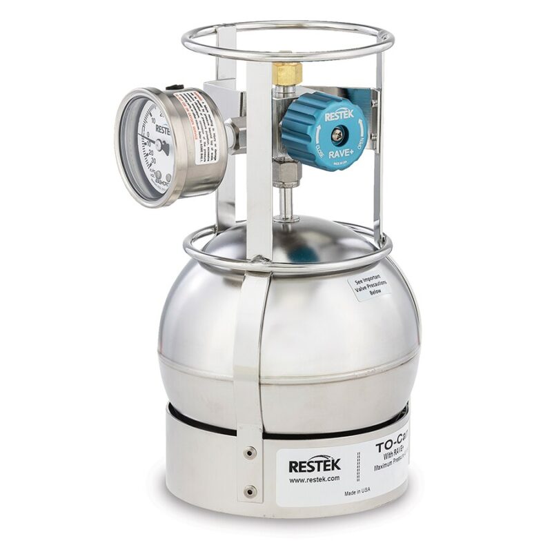 TO-Can Air Sampling Canister, 1 L, with 3-Port RAVE+ Valve with Gauge ...
