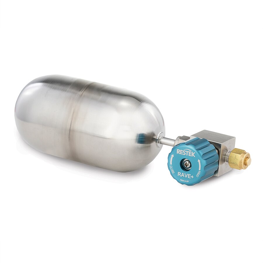 Miniature Air Sampling Canister, 400 cc Electropolished Stainless Steel, with RAVE+