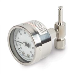 RAVEqc Quick-Connect Male 3 Port Valve to 1/4" Male Compression Fitting with Gauge