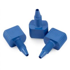 PEEK Finger-Tight Fittings, 10-32 Threads, (Blue, Flat-Sided), Universal, 25-pk.