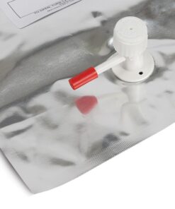 Multi-Layer Foil Gas Sampling Bags, 5 L, 12"x12" w/Polypropylene Combo Valve & Septum, 1 Eyelet, 5-pk.